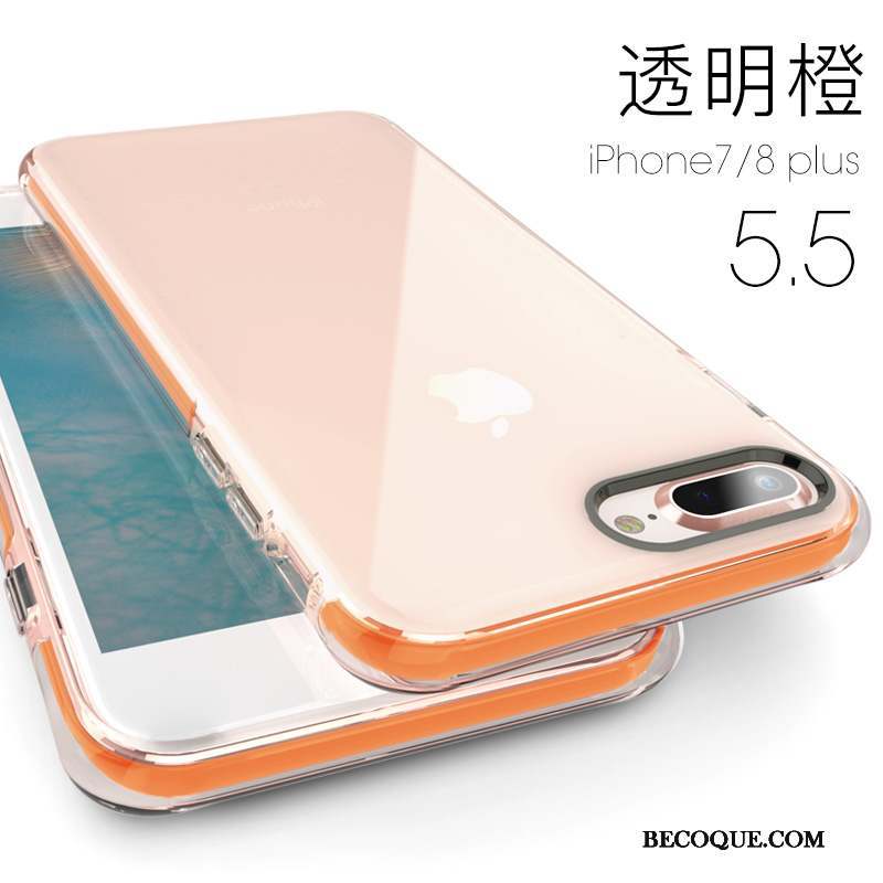 iPhone 8 Plus Coque Transparent Fluide Doux Incassable Tout Compris Silicone Nouveau