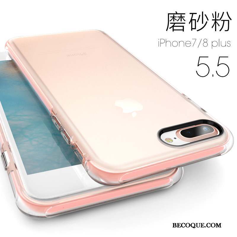 iPhone 8 Plus Coque Transparent Fluide Doux Incassable Tout Compris Silicone Nouveau