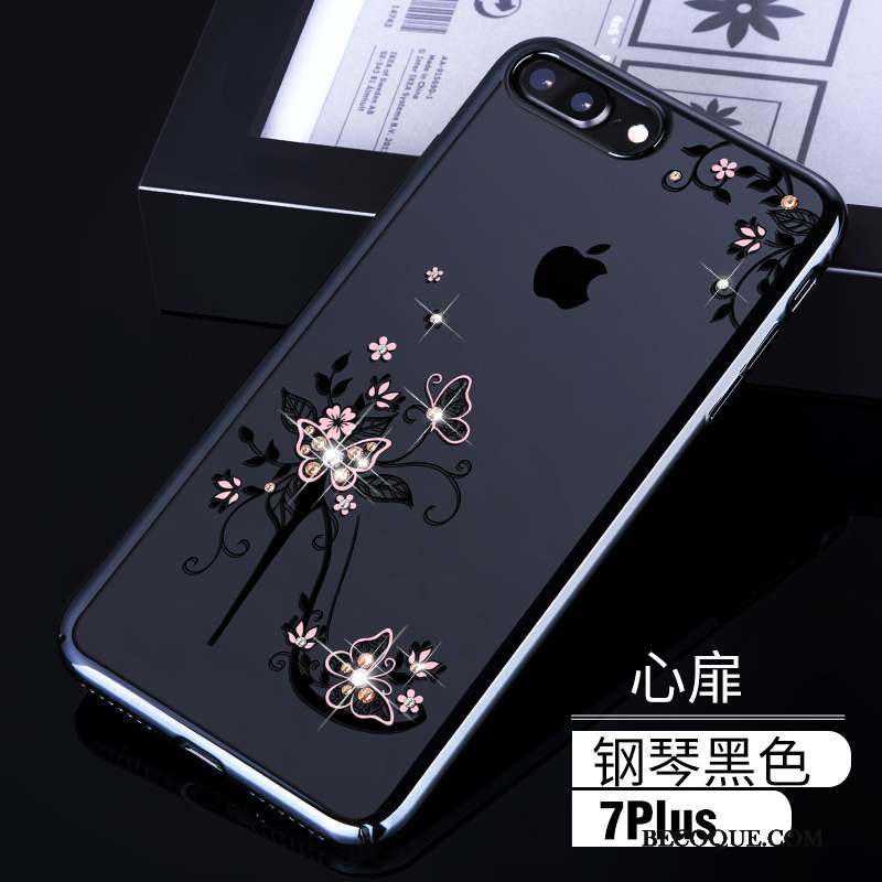 iPhone 8 Plus Coque Transparent Luxe Étui Nouveau Difficile Strass