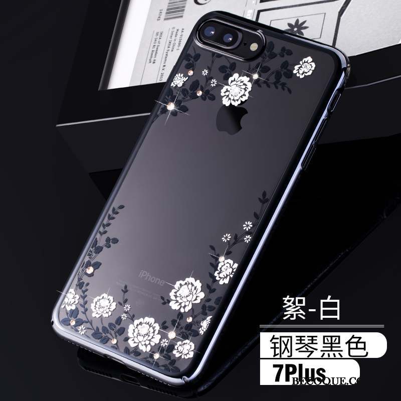 iPhone 8 Plus Coque Transparent Luxe Étui Nouveau Difficile Strass