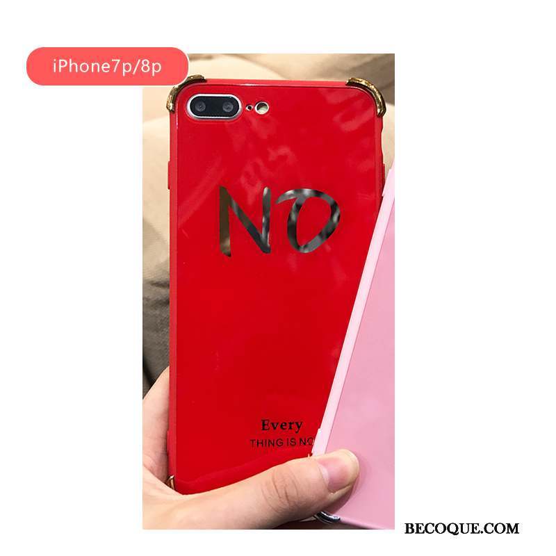 iPhone 8 Plus Coque Élégant Tendance Europe Tout Compris Rouge Miroir