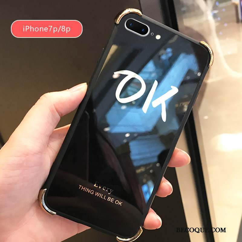 iPhone 8 Plus Coque Élégant Tendance Europe Tout Compris Rouge Miroir