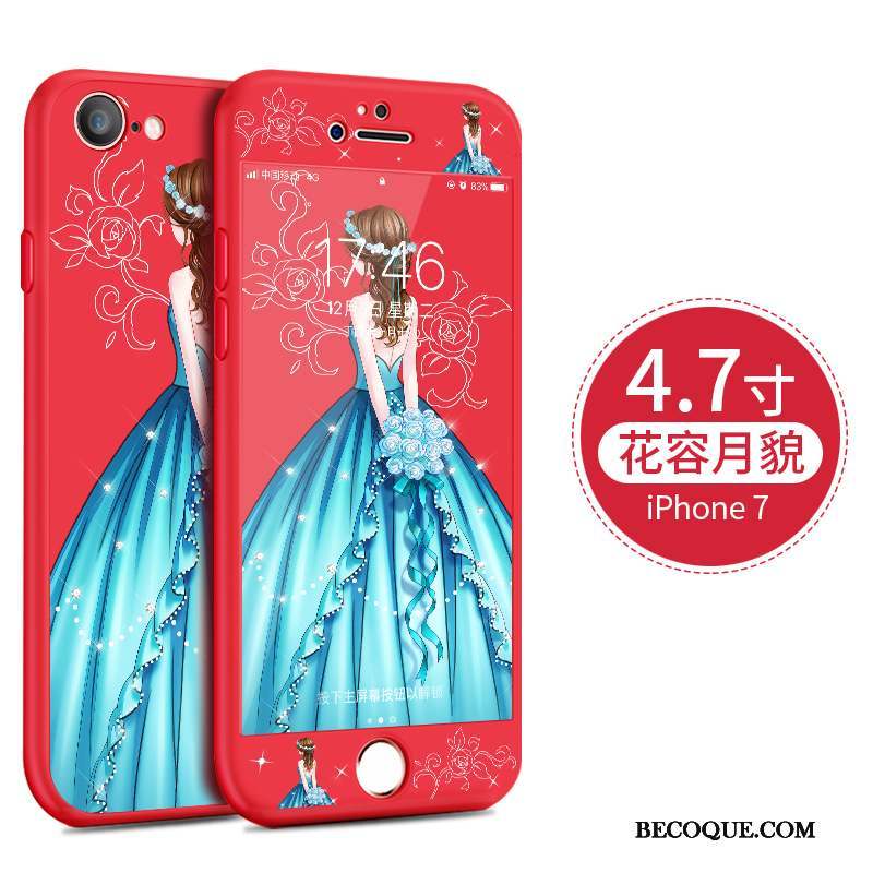 iPhone 8 Plus Dessin Animé Coque De Téléphone Rouge Incassable Fluide Doux Silicone