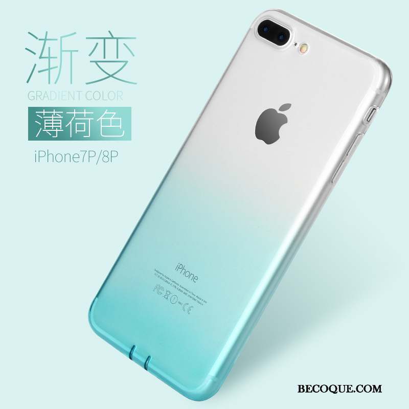 iPhone 8 Plus Fluide Doux Coque De Téléphone Dégradé De Couleur Créatif Silicone