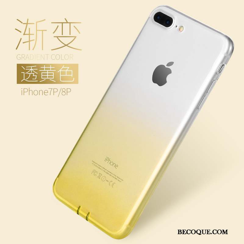 iPhone 8 Plus Fluide Doux Coque De Téléphone Dégradé De Couleur Créatif Silicone