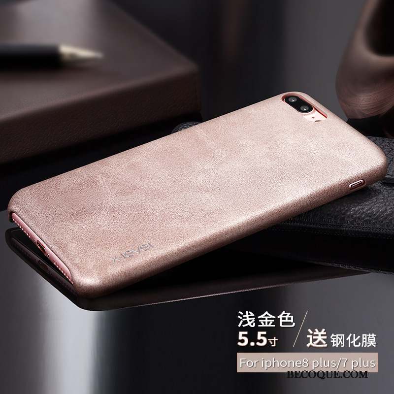 iPhone 8 Plus Foncé Carte Coque Incassable Cuir Étui