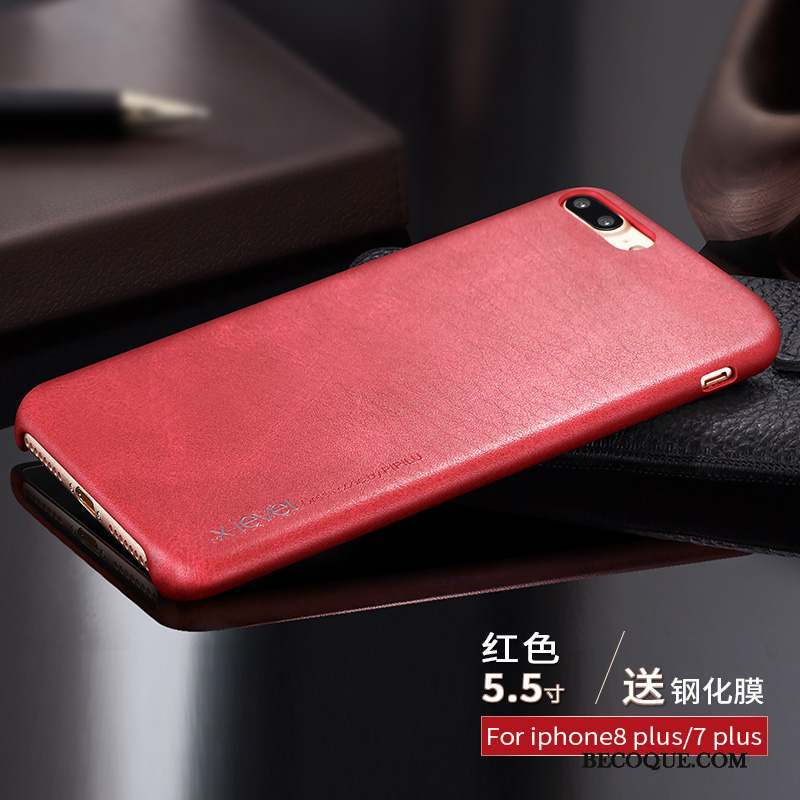 iPhone 8 Plus Foncé Carte Coque Incassable Cuir Étui