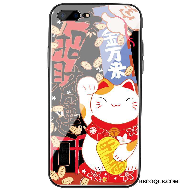 iPhone 8 Plus Incassable Verre Rouge Coque De Téléphone Chiens Chat