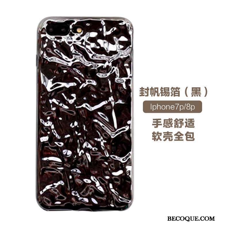 iPhone 8 Plus Luxe Coque De Téléphone Strass Net Rouge Brillant Noir