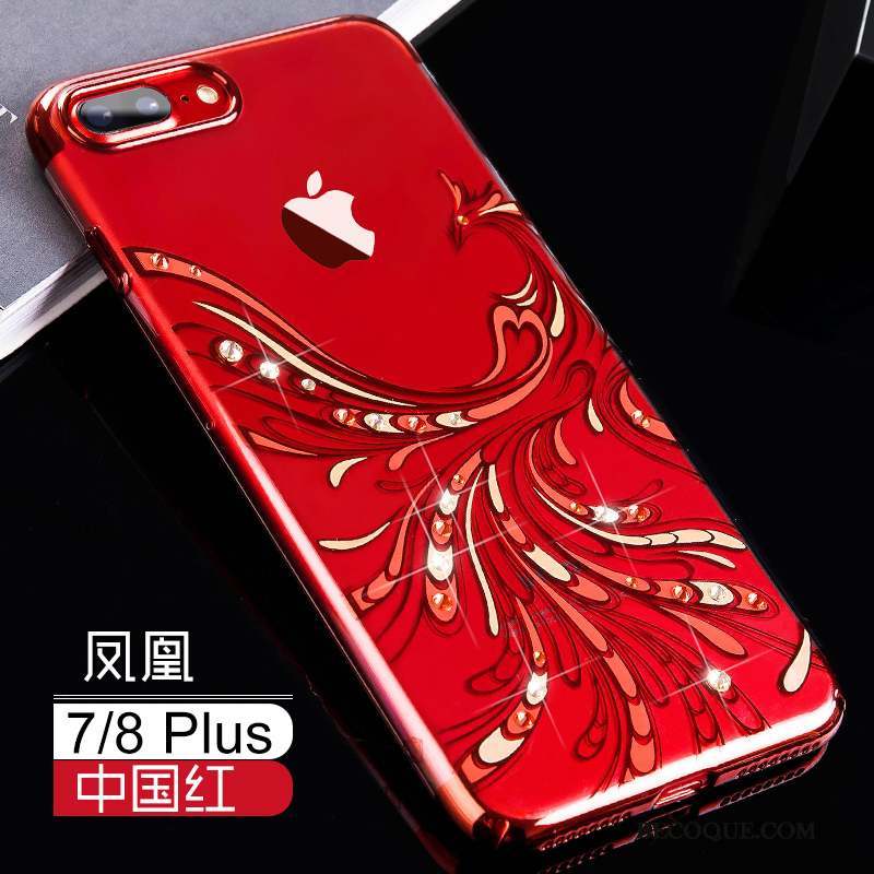 iPhone 8 Plus Marque De Tendance Incassable Étui Coque De Téléphone Tout Compris Rouge