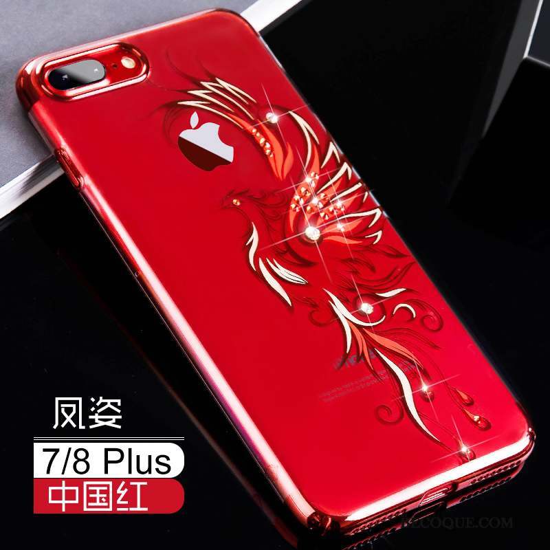 iPhone 8 Plus Marque De Tendance Incassable Étui Coque De Téléphone Tout Compris Rouge