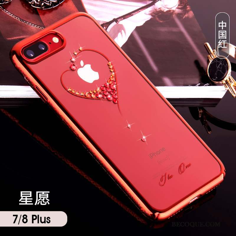 iPhone 8 Plus Marque De Tendance Incassable Étui Coque De Téléphone Tout Compris Rouge