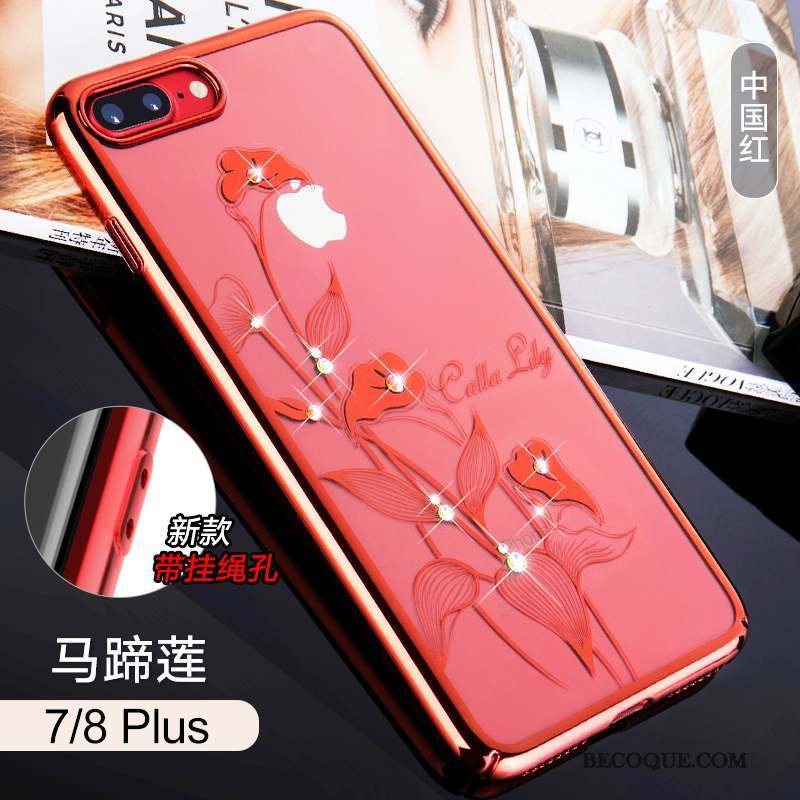 iPhone 8 Plus Marque De Tendance Incassable Étui Coque De Téléphone Tout Compris Rouge