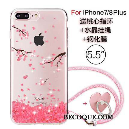 iPhone 8 Plus Rose Coque De Téléphone Ornements Suspendus Marque De Tendance Nouveau