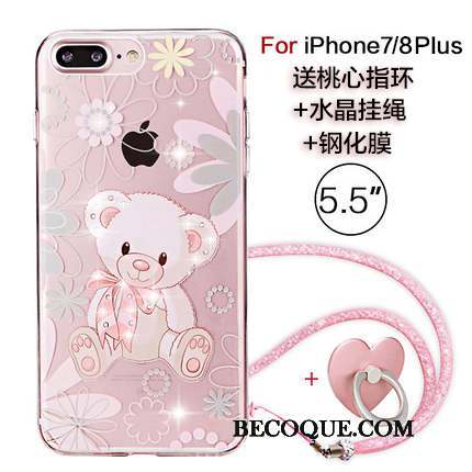 iPhone 8 Plus Rose Coque De Téléphone Ornements Suspendus Marque De Tendance Nouveau