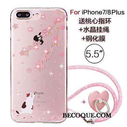 iPhone 8 Plus Rose Coque De Téléphone Ornements Suspendus Marque De Tendance Nouveau