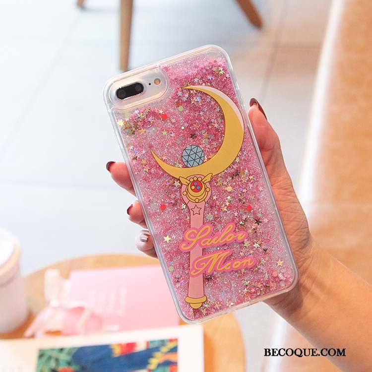 iPhone 8 Plus Rose Incassable Oiseau Coque De Téléphone Quicksand