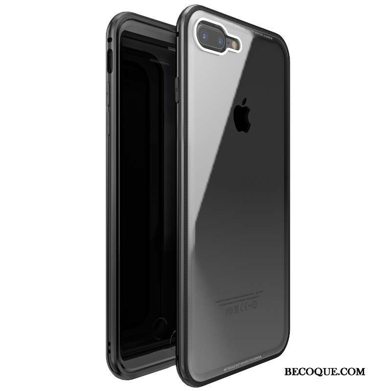 iPhone 8 Plus Rouge Métal Tout Compris Protection Coque De Téléphone Verre Trempé