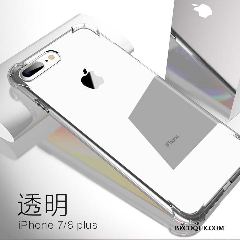 iPhone 8 Plus Silicone Coque De Téléphone Tout Compris Protection Contre Les Explosions Pu Or