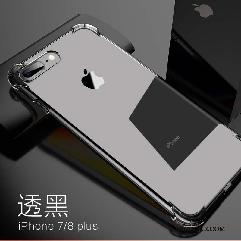 iPhone 8 Plus Silicone Coque De Téléphone Tout Compris Protection Contre Les Explosions Pu Or