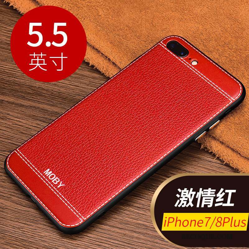 iPhone 8 Plus Silicone Rouge Tout Compris Coque De Téléphone Tendance Protection