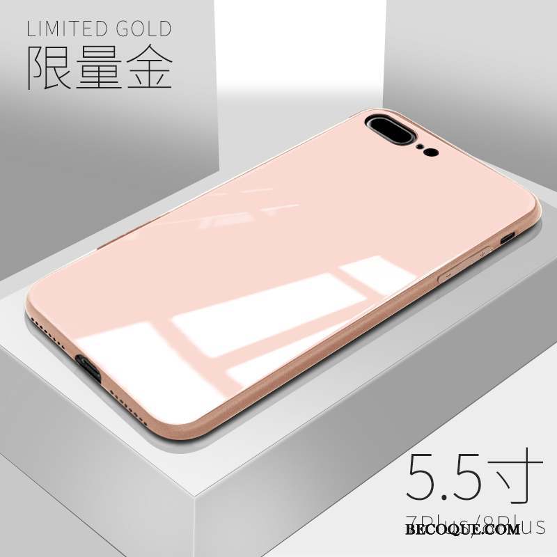 iPhone 8 Plus Tout Compris Coque Verre Or Fluide Doux Étui