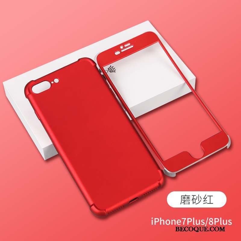 iPhone 8 Plus Tout Compris Incassable Silicone Rose Transparent Coque De Téléphone