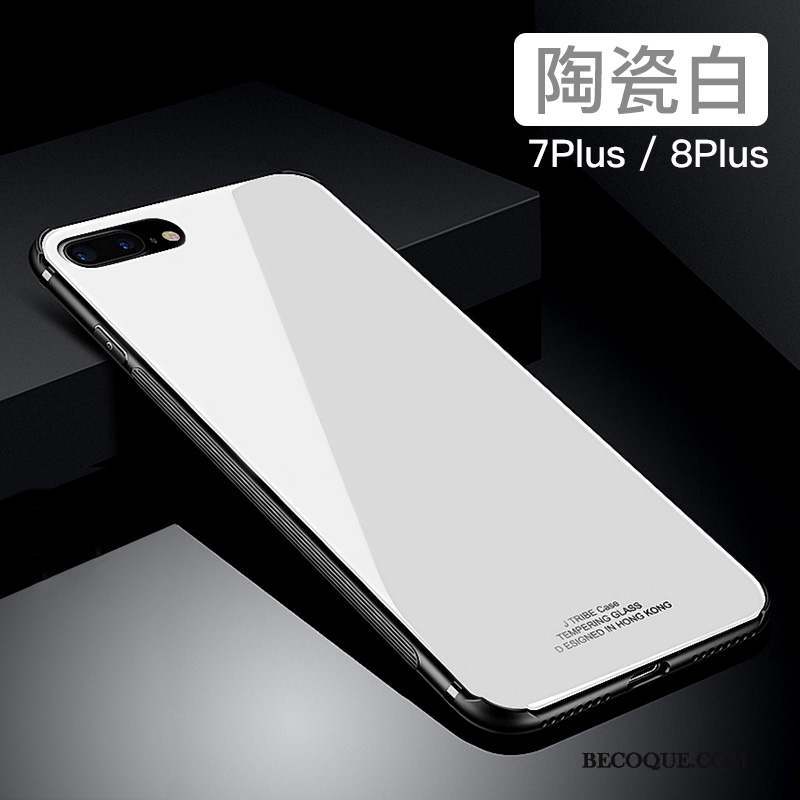 iPhone 8 Plus Verre Silicone Incassable Tendance Étui Coque De Téléphone