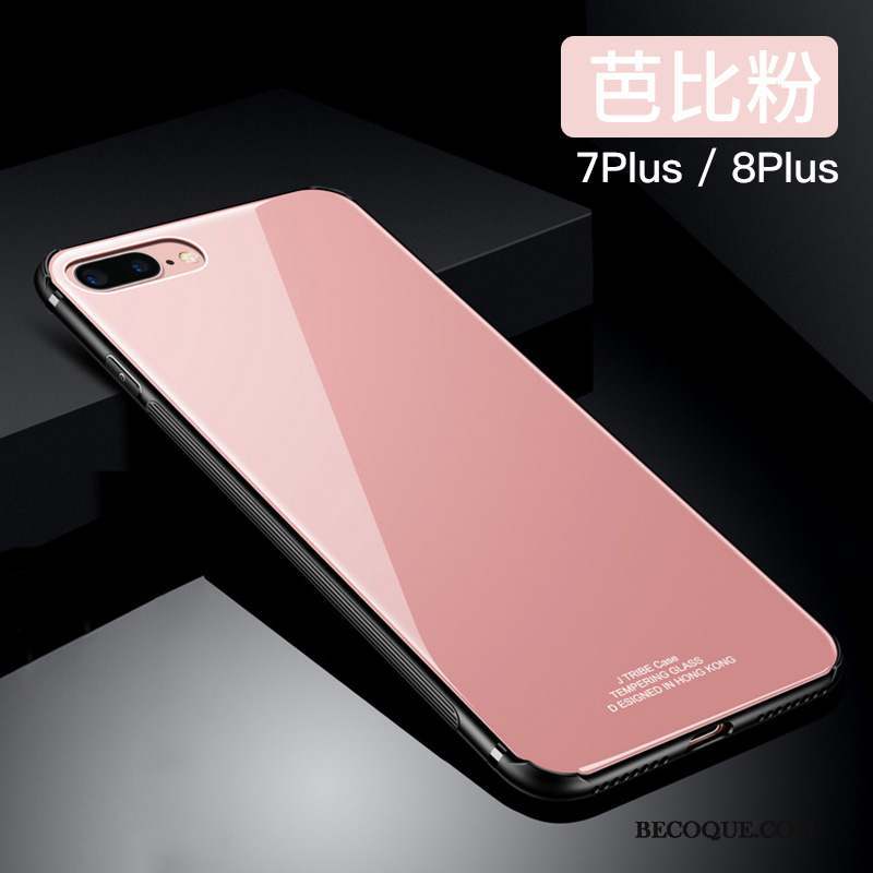 iPhone 8 Plus Verre Silicone Incassable Tendance Étui Coque De Téléphone