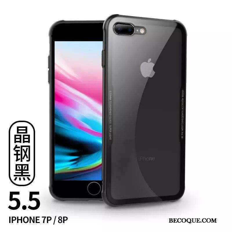iPhone 8 Plus Verre Trempé Coque De Téléphone Étui Membrane Rouge Silicone