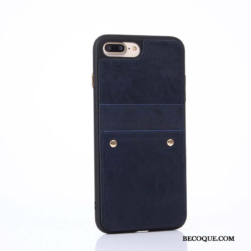 iPhone 8 Plus Étui En Cuir Personnalité Protection Carte Coque Incassable