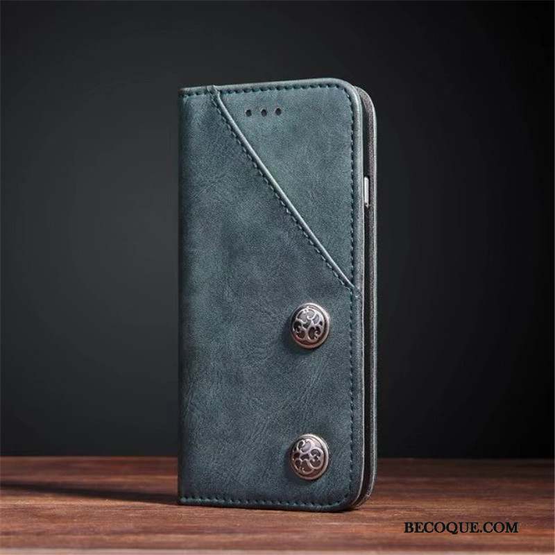 iPhone 8 Plus Étui Housse Cuir Véritable Coque De Téléphone Vintage Protection