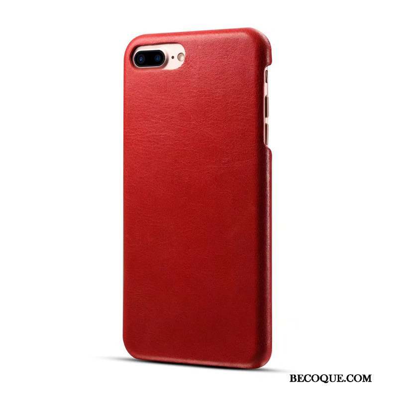 iPhone 8 Plus Étui Incassable Business Étui En Cuir Coque De Téléphone Marron