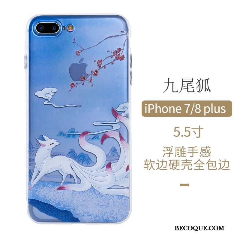 iPhone 8 Plus Étui Protection Style Chinois Art Coque De Téléphone Original