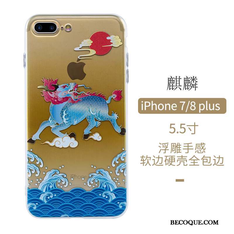 iPhone 8 Plus Étui Protection Style Chinois Art Coque De Téléphone Original