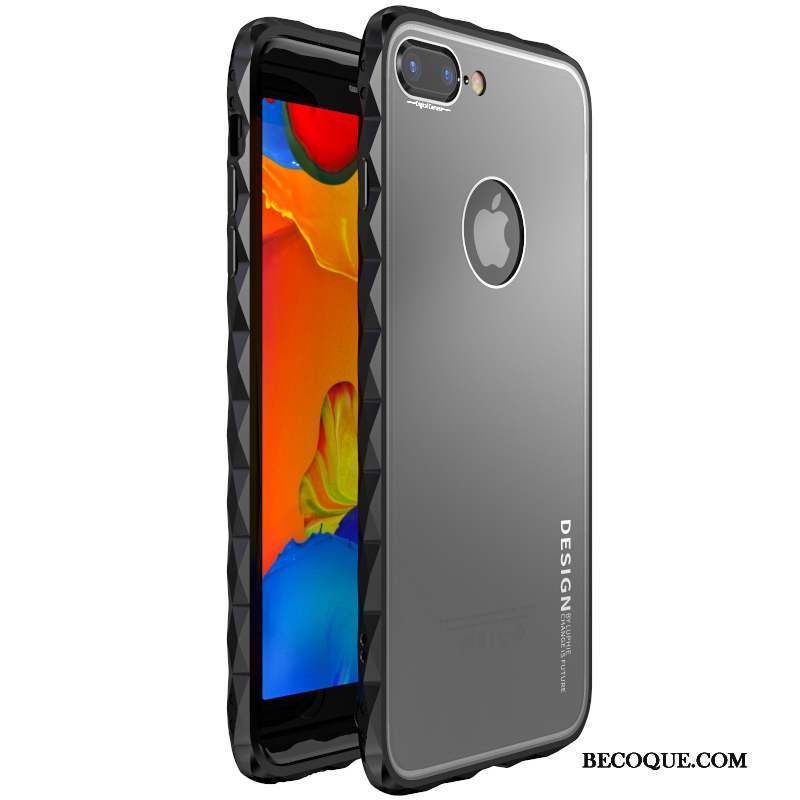 iPhone 8 Protection Métal Nouveau Coque De Téléphone Transparent Losange