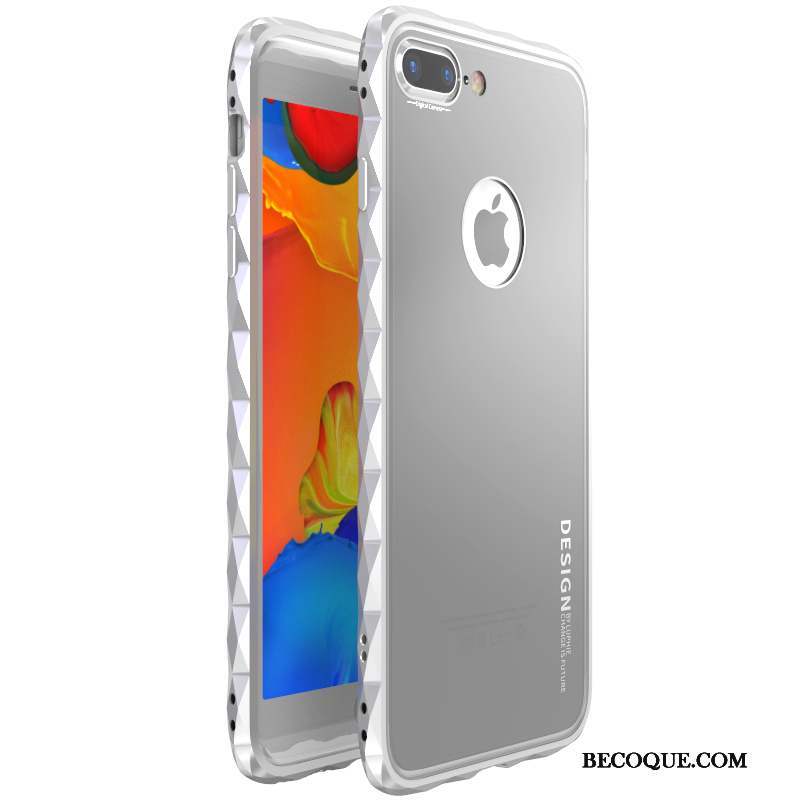 iPhone 8 Protection Métal Nouveau Coque De Téléphone Transparent Losange