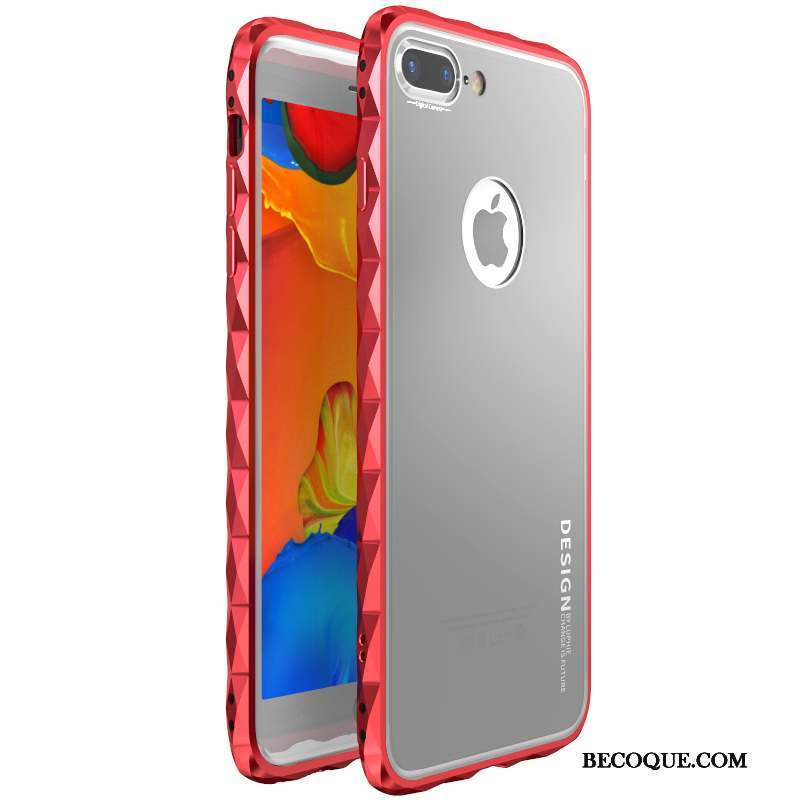 iPhone 8 Protection Métal Nouveau Coque De Téléphone Transparent Losange