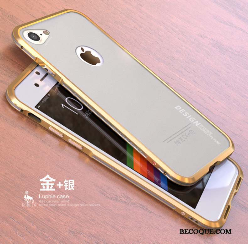iPhone 8 Protection Métal Nouveau Coque De Téléphone Transparent Losange