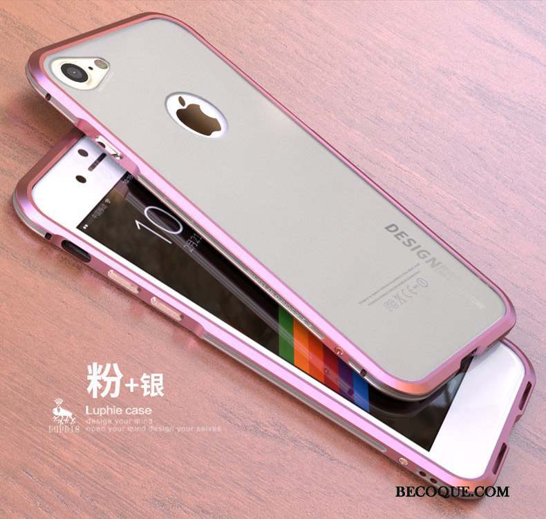 iPhone 8 Protection Métal Nouveau Coque De Téléphone Transparent Losange