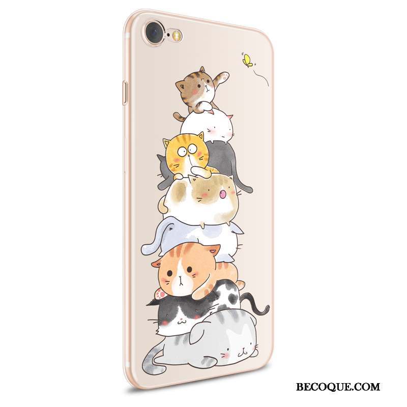 iPhone 8 Pu Coque Fluide Doux Transparent De Téléphone Dessin Animé