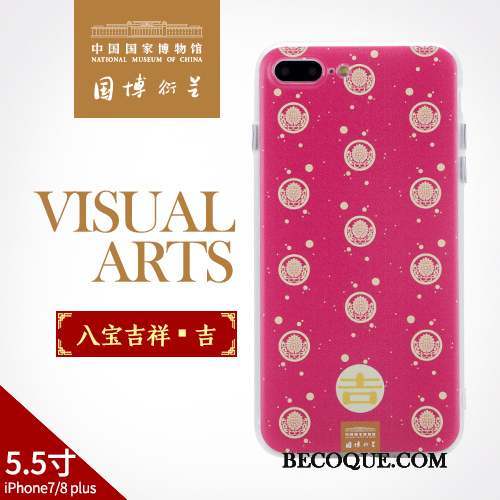 iPhone 8 Rouge Coque De Téléphone Style Chinois Étui Protection Art