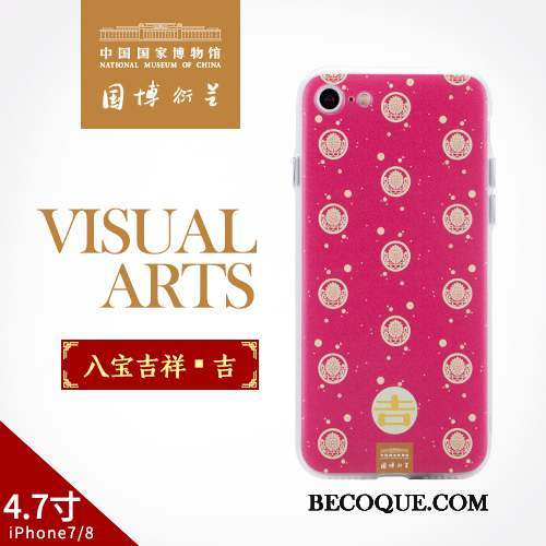 iPhone 8 Rouge Coque De Téléphone Style Chinois Étui Protection Art