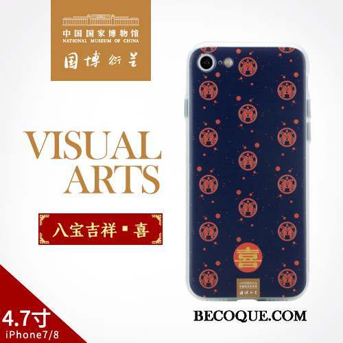 iPhone 8 Rouge Coque De Téléphone Style Chinois Étui Protection Art