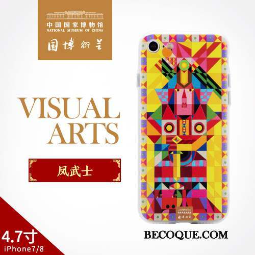 iPhone 8 Rouge Coque De Téléphone Style Chinois Étui Protection Art