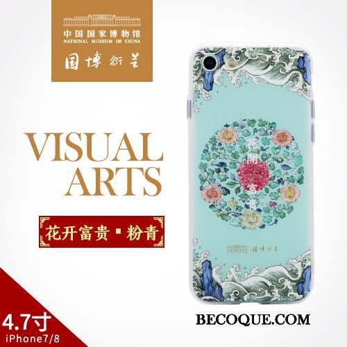 iPhone 8 Rouge Coque De Téléphone Style Chinois Étui Protection Art