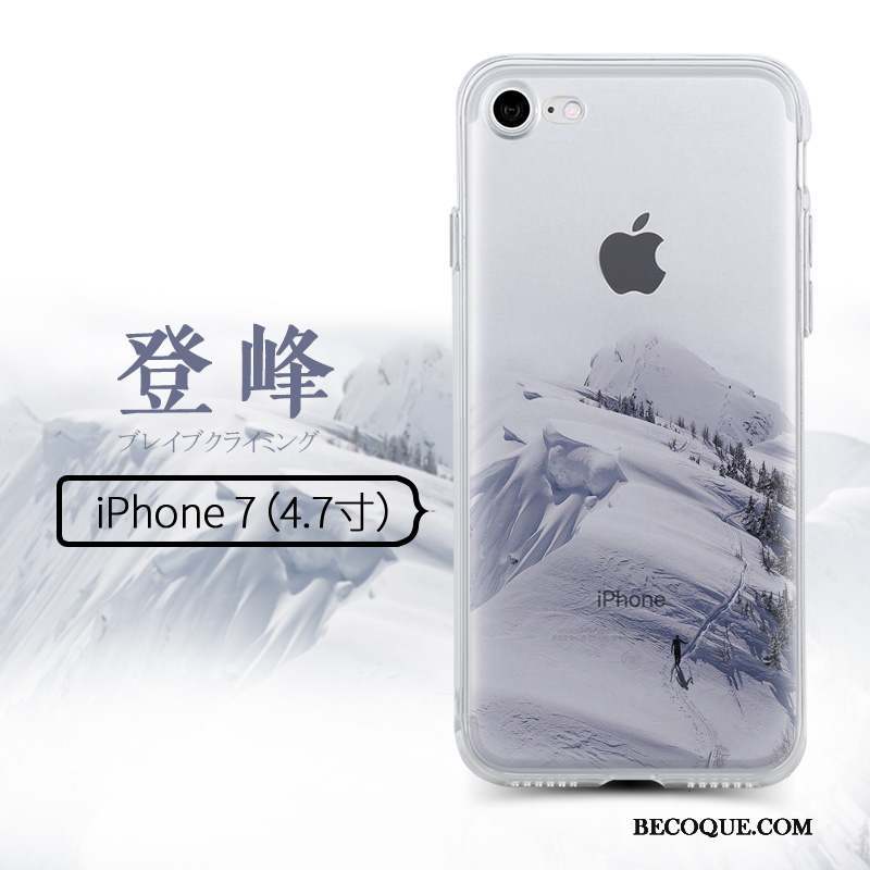 iPhone 8 Silicone Tendance Fluide Doux Coque De Téléphone Violet Transparent