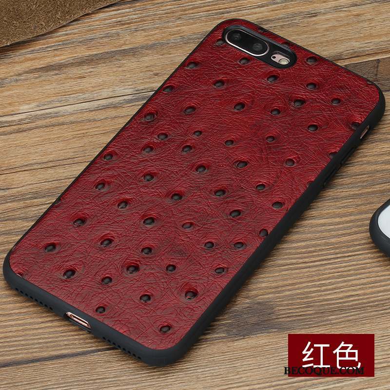 iPhone 8 Tendance Personnalité Incassable Coque De Téléphone Étui En Cuir Rouge