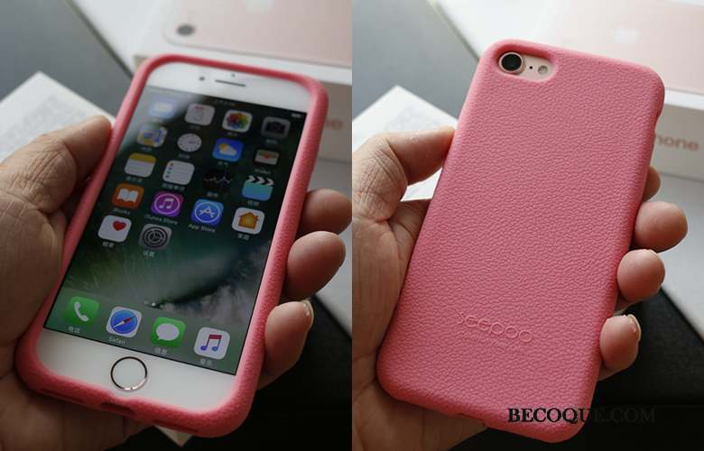 iPhone 8 Tissu Rouge Incassable Fluide Doux Silicone Coque De Téléphone