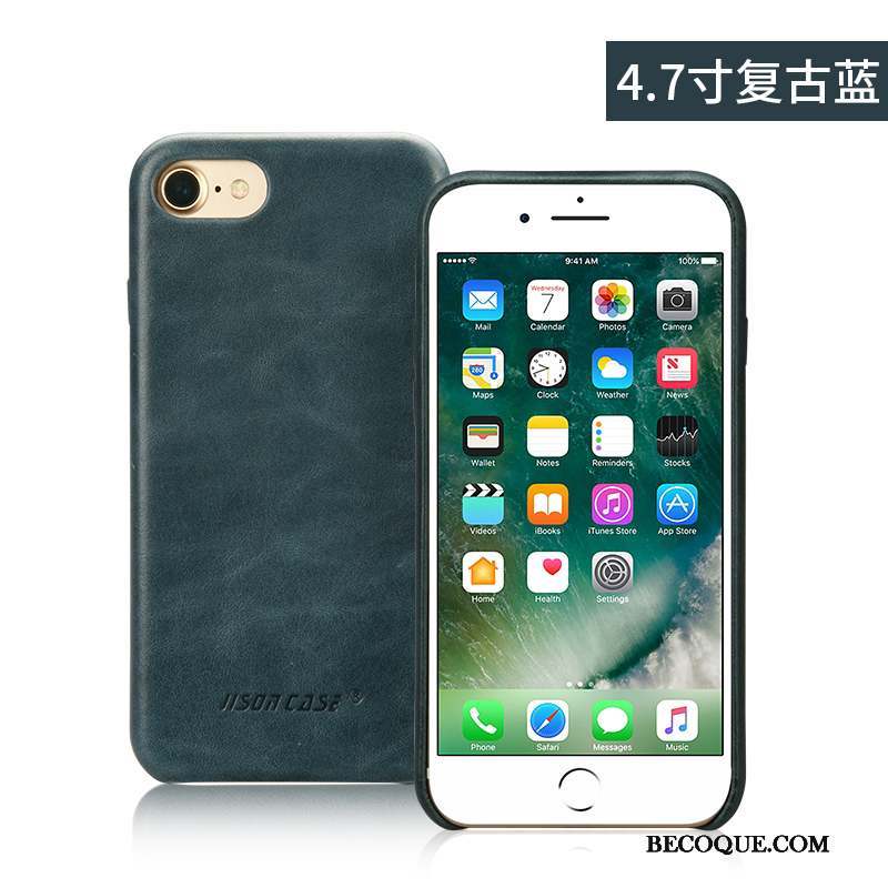 iPhone 8 Tout Compris Très Mince Cuir Véritable Étui Incassable Coque